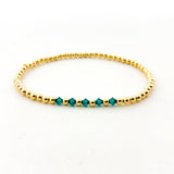 Gracie Beaded Birthstone Accented Bracelet | 3mm - MTT Collective