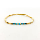 Gracie Beaded Birthstone Accented Bracelet | 3mm - MTT Collective