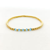 Gracie Beaded Birthstone Accented Bracelet | 3mm - MTT Collective