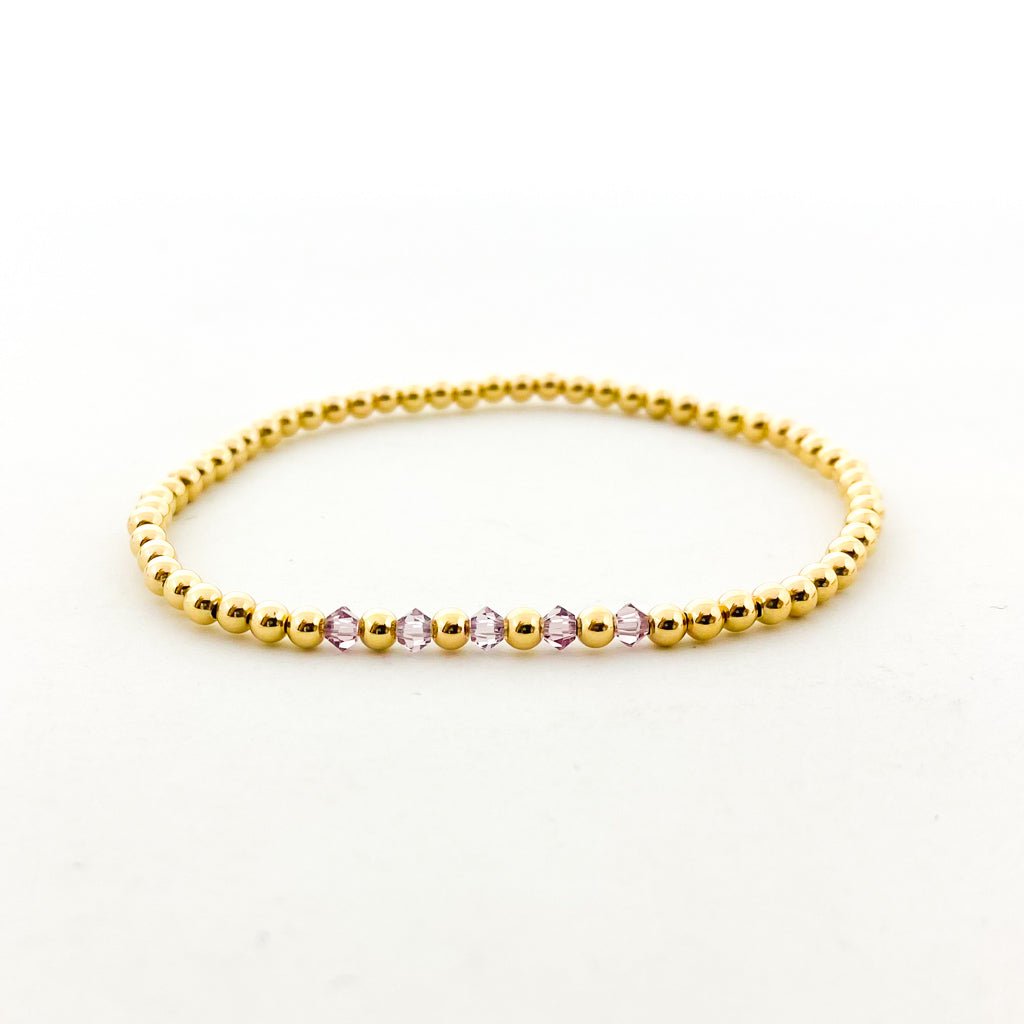 Gracie Beaded Birthstone Accented Bracelet | 3mm - MTT Collective