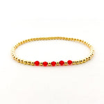 Gracie Beaded Birthstone Accented Bracelet | 3mm - MTT Collective