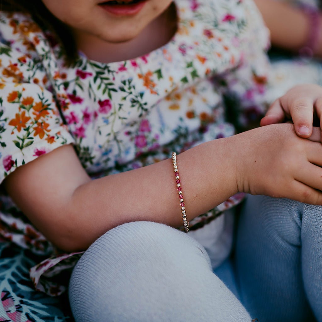 Gracie Beaded Birthstone Accented Kids Bracelet - MTT Collective