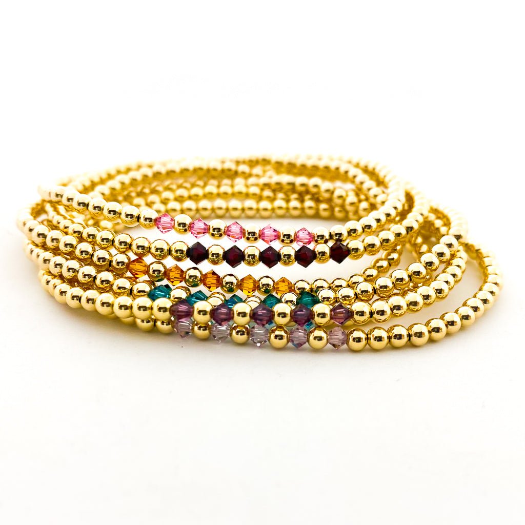 Gracie Beaded Birthstone Accented Kids Bracelet - MTT Collective
