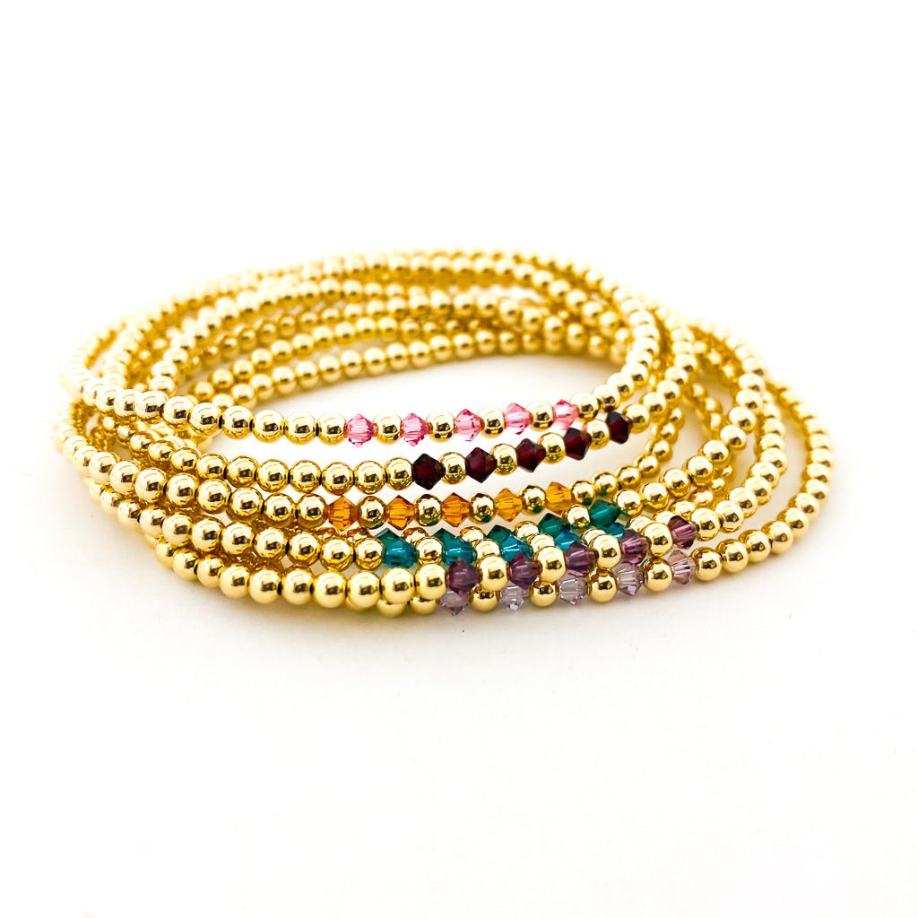 Gracie Beaded Birthstone Accented Kids Bracelet - MTT Collective