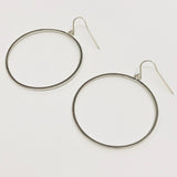 Holly Smooth Hanging Box Hoops | Silver - MTT Collective