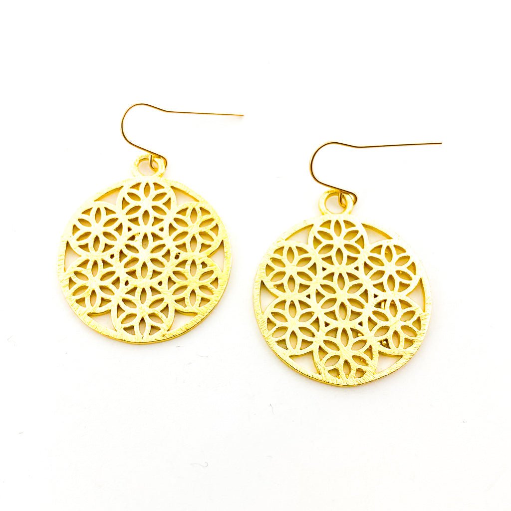 Iris Brushed Petal Earrings | Gold - MTT Collective