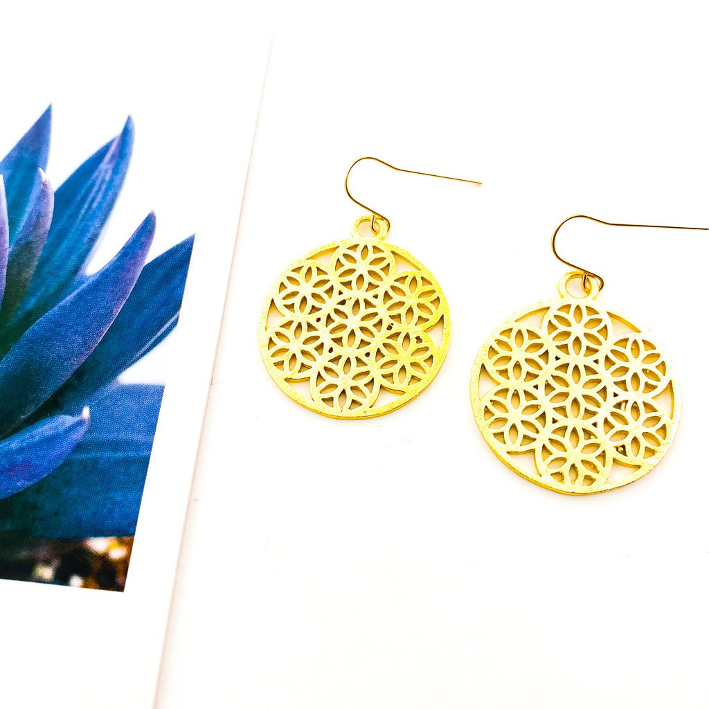 Iris Brushed Petal Earrings | Gold - MTT Collective