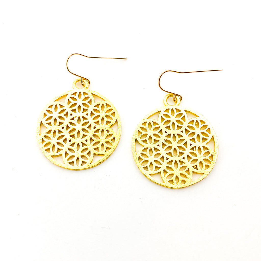 Iris Brushed Petal Earrings | Gold - MTT Collective