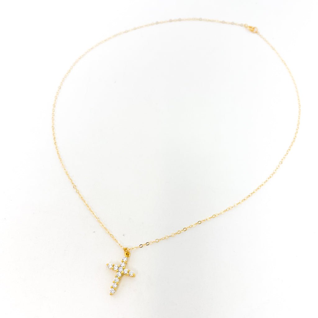 Isabelle Rhinestone Rugged Cross Necklace - MTT Collective