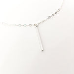Izzie Long Bar Necklace | Silver - MTT Collective