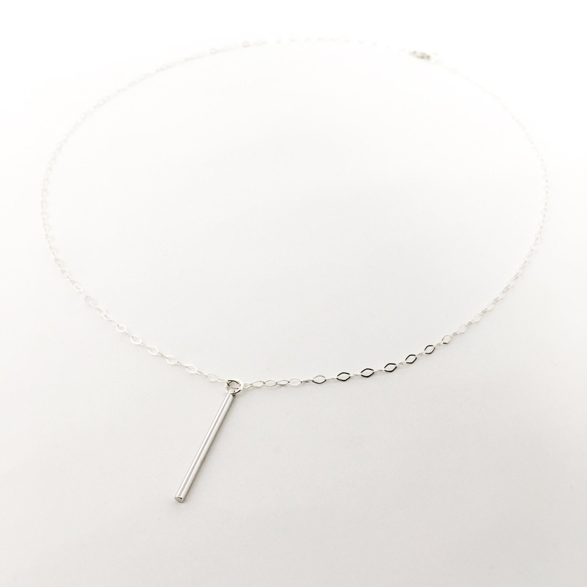 Izzie Long Bar Necklace | Silver - MTT Collective