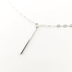 Izzie Long Bar Necklace | Silver - MTT Collective