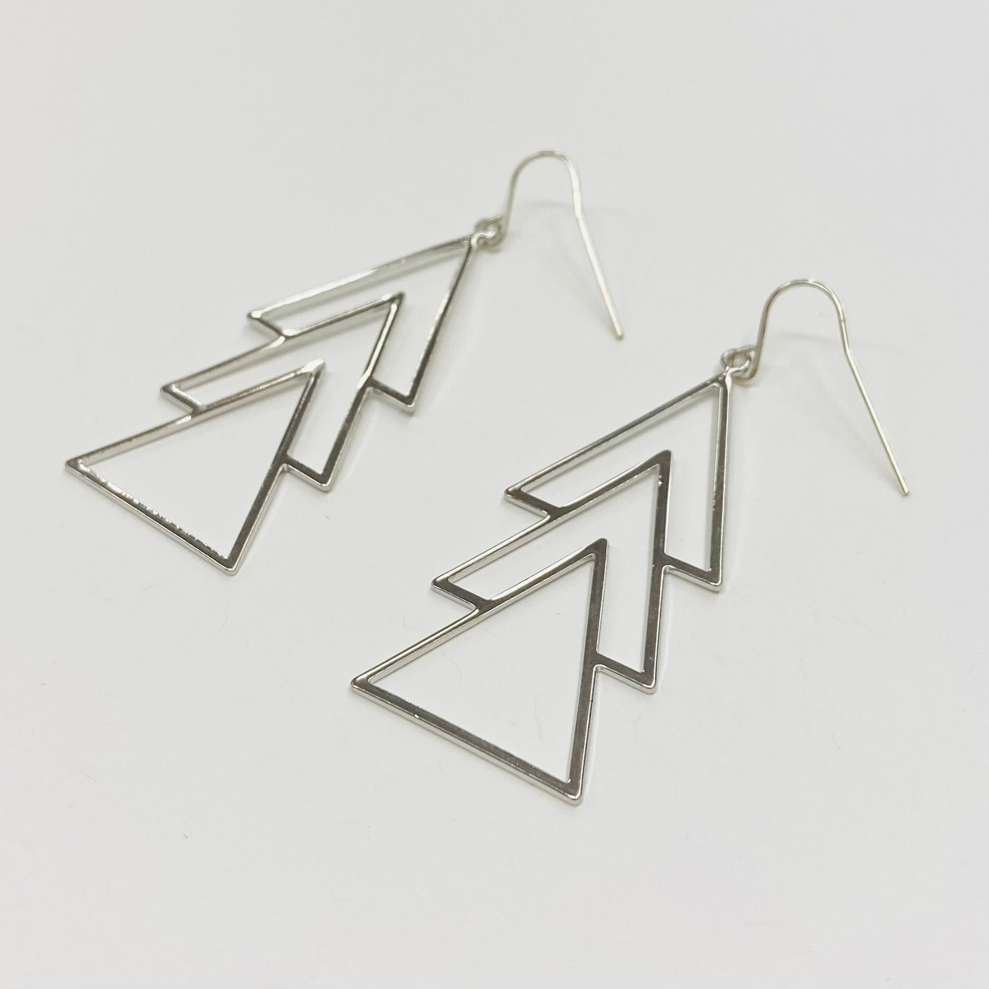 Joyce Smooth Triple Triangle Earrings | Silver - MTT Collective