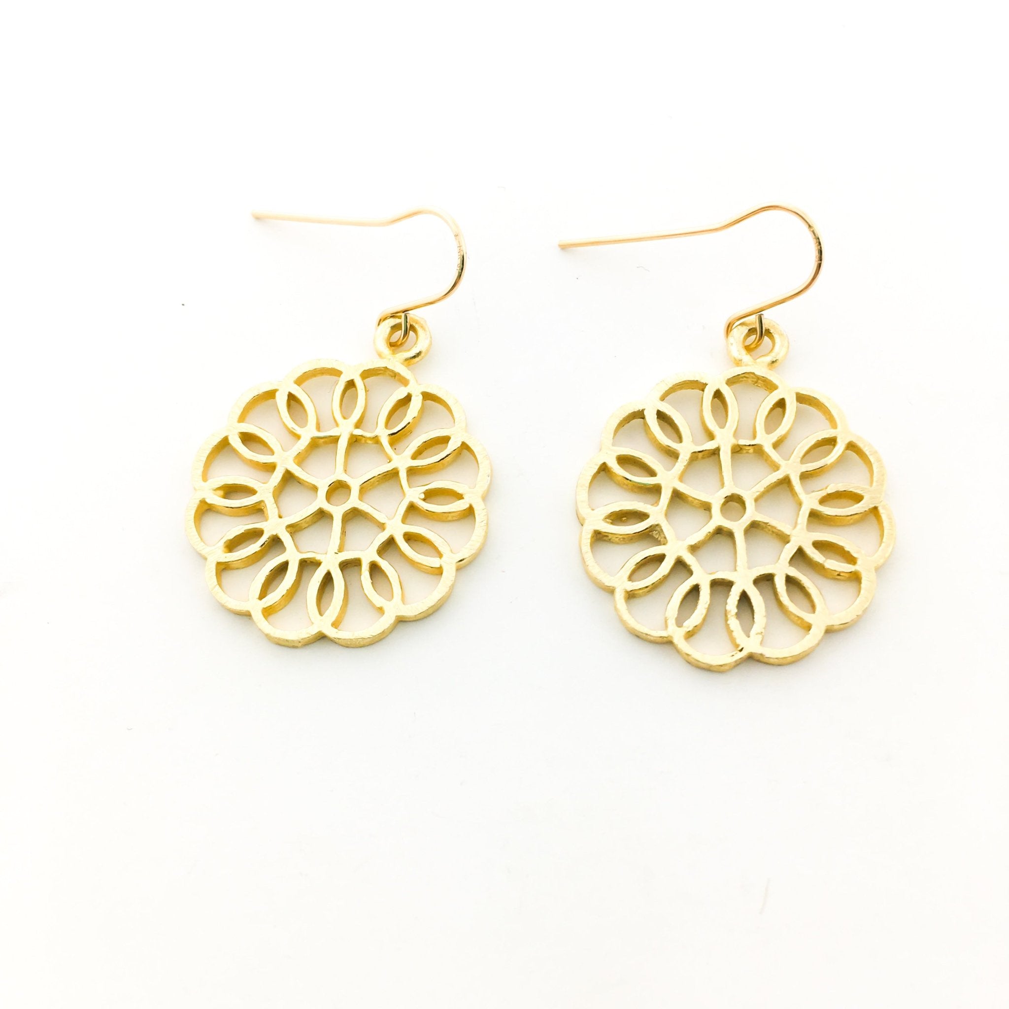 Julianna Brushed Circle Patterned Earrings | Gold - MTT Collective