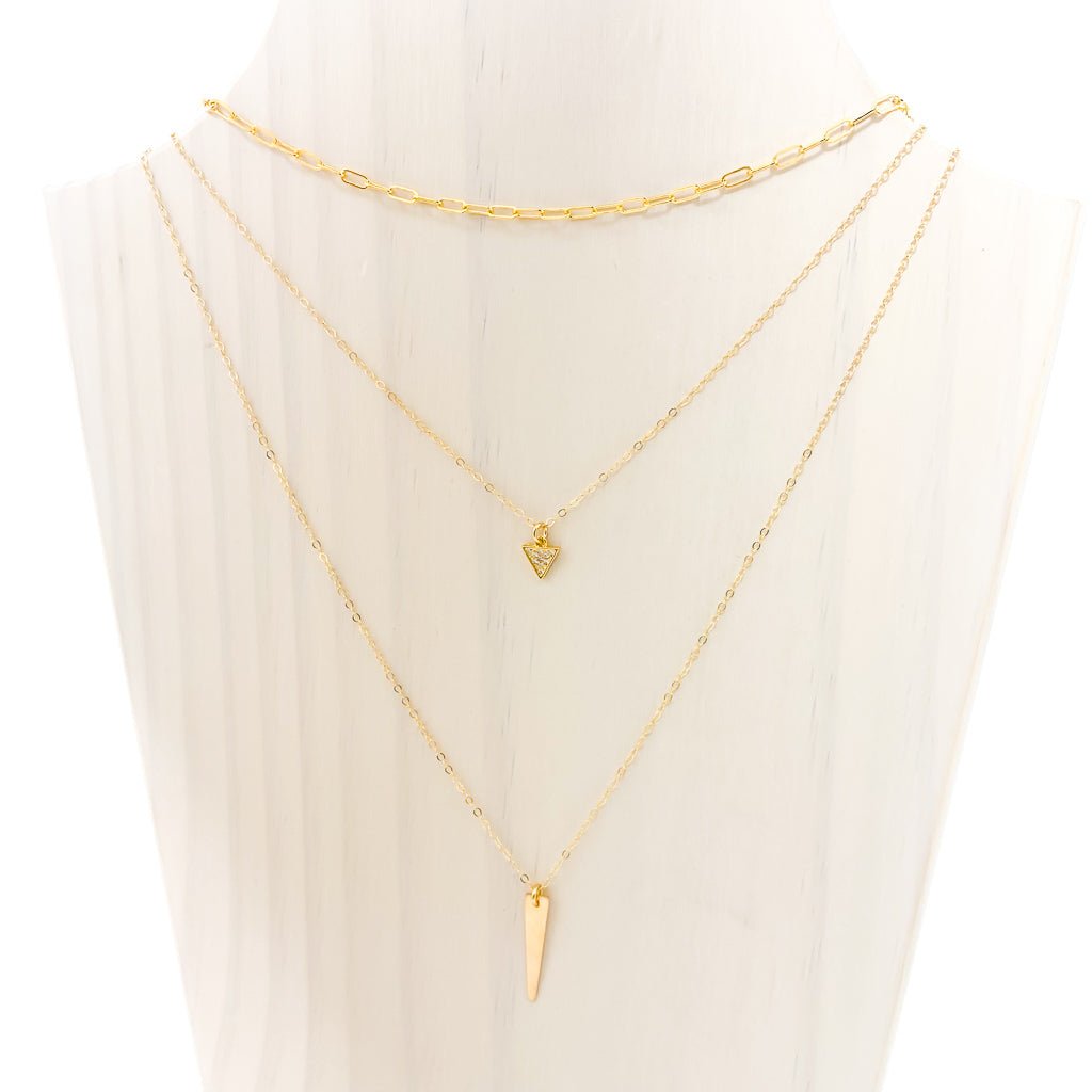 Julie Rhinestone Necklace Set | Gold - MTT Collective