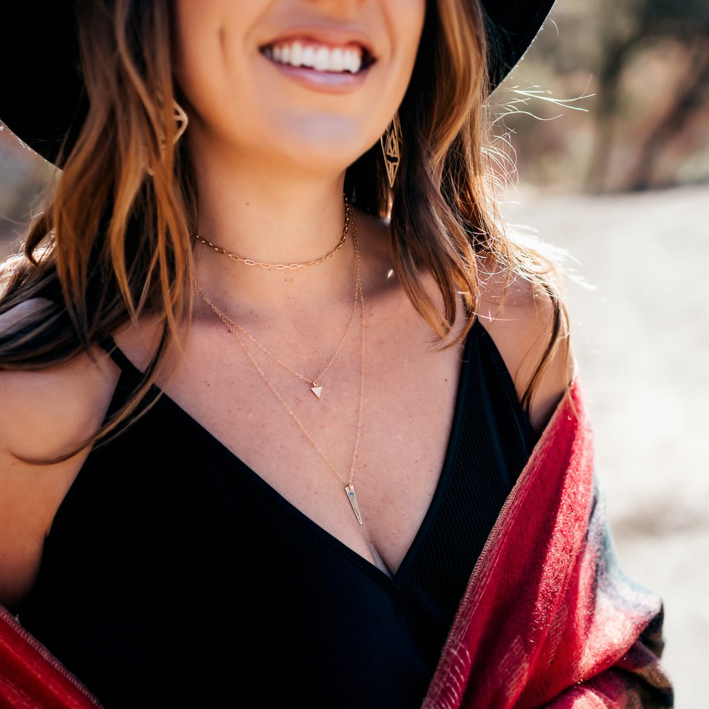 Julie Rhinestone Triangle Necklace - MTT Collective