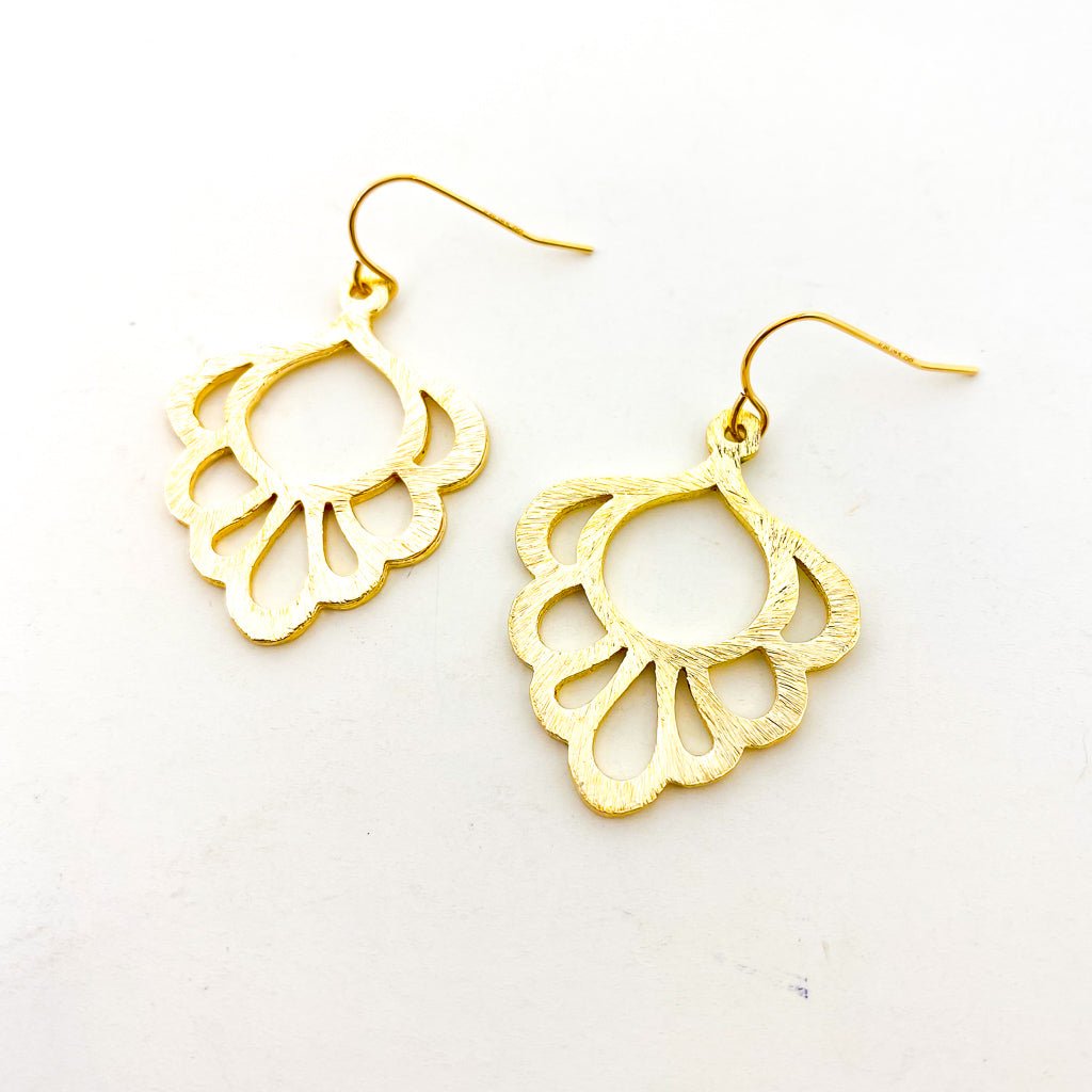 Khloe Brushed Lace Drop Earrings | Gold - MTT Collective