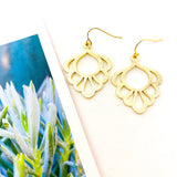 Khloe Brushed Lace Drop Earrings | Gold - MTT Collective