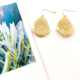 Lainey Patterned Leaf Earrings | Gold - MTT Collective
