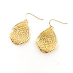Lainey Patterned Leaf Earrings | Gold - MTT Collective