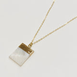 Liliana Rectangle White Shell Necklace | Gold - MTT Collective