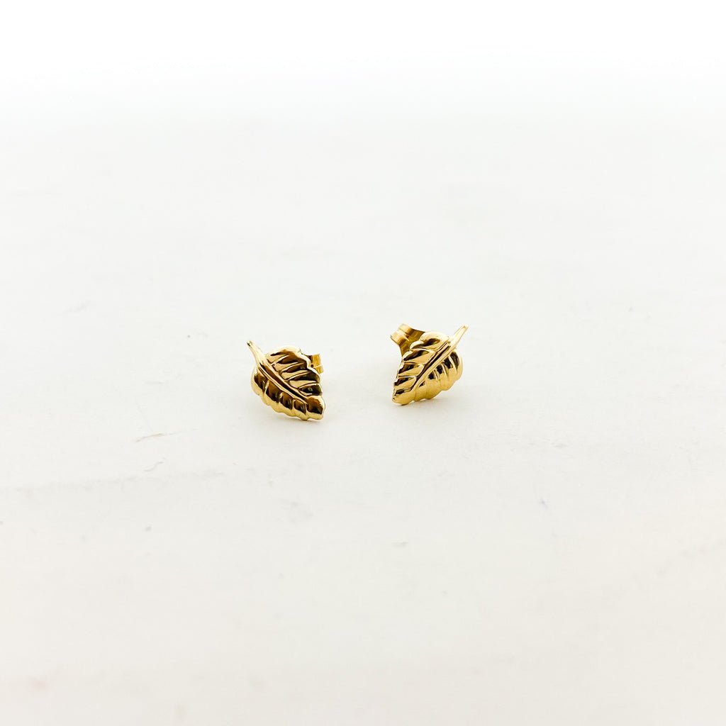 Little Leaf Stud Earrings | Gold - MTT Collective