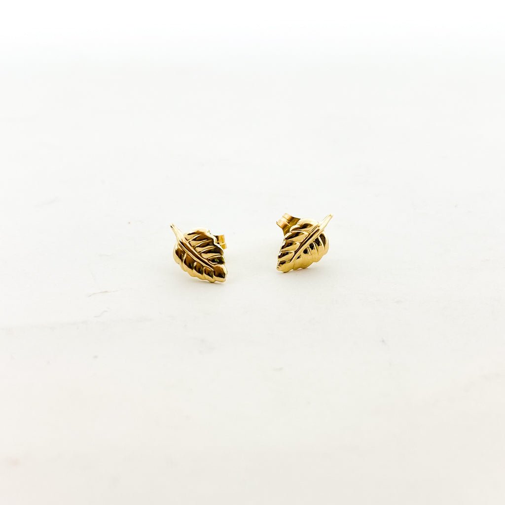 Little Leaf Stud Earrings | Gold - MTT Collective