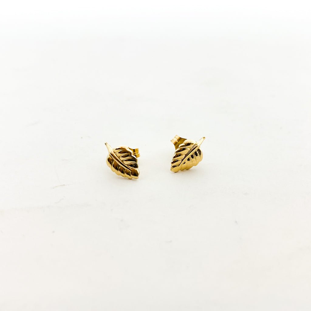 Little Leaf Stud Earrings | Gold - MTT Collective