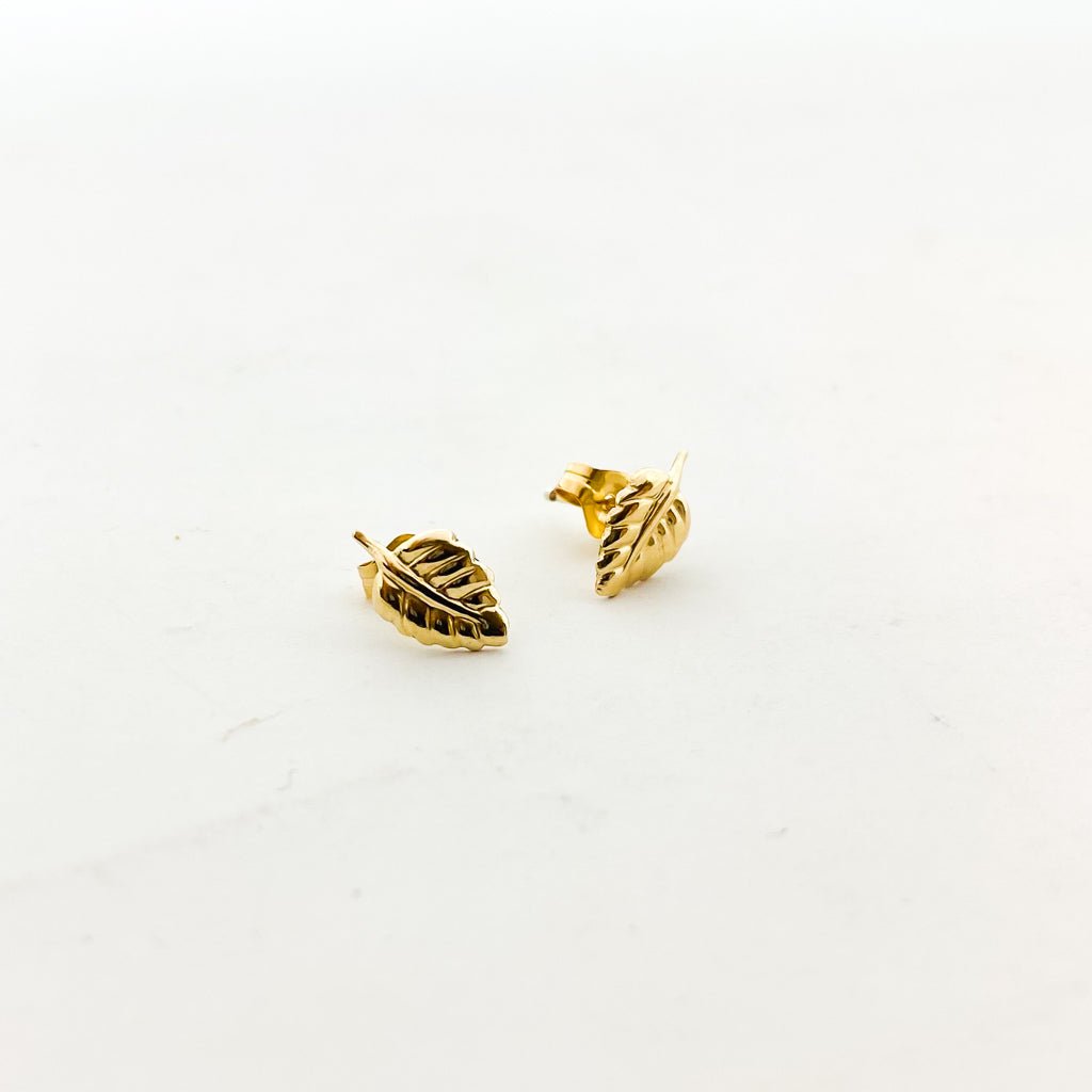 Little Leaf Stud Earrings | Gold - MTT Collective