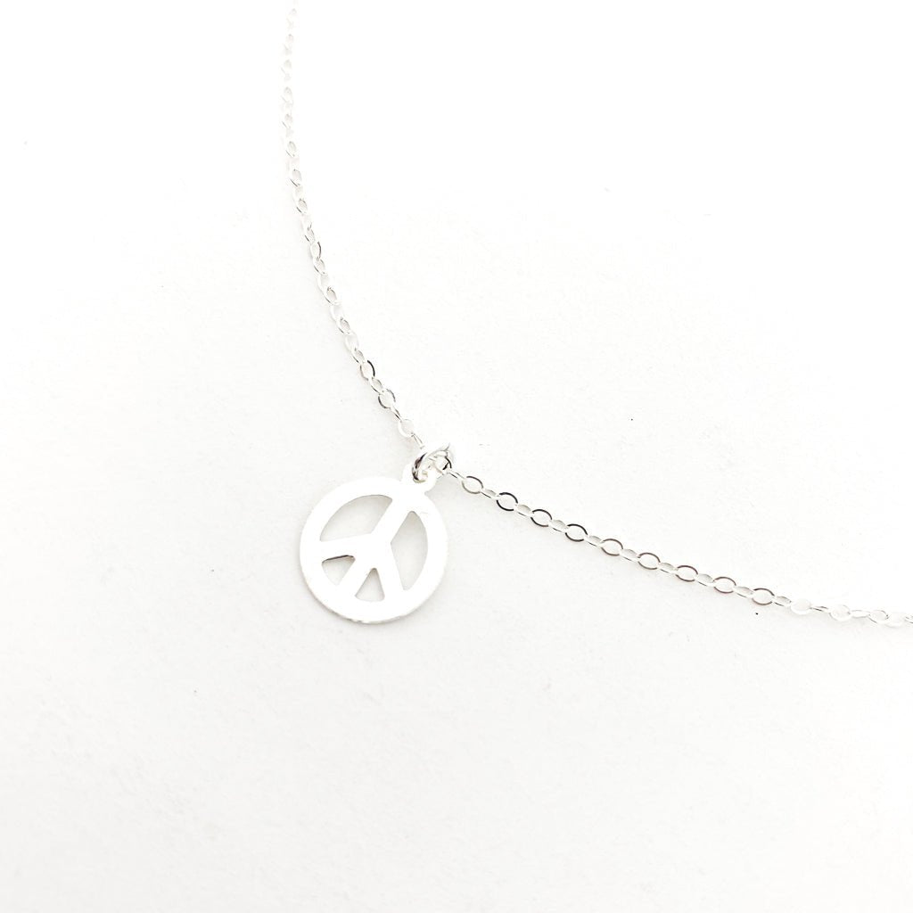 Love Is All Peace Charm Necklace | Silver - MTT Collective