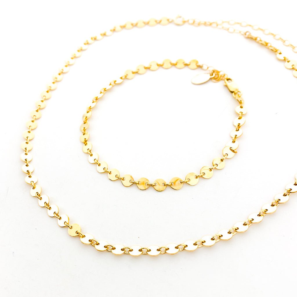 Luna Disc Chain Jewelry Set | Gold - MTT Collective