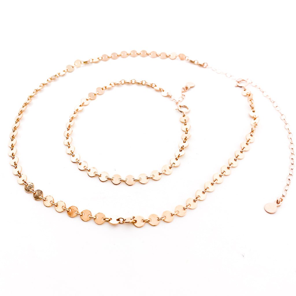 Luna Disc Chain Jewelry Set | Rose Gold - MTT Collective