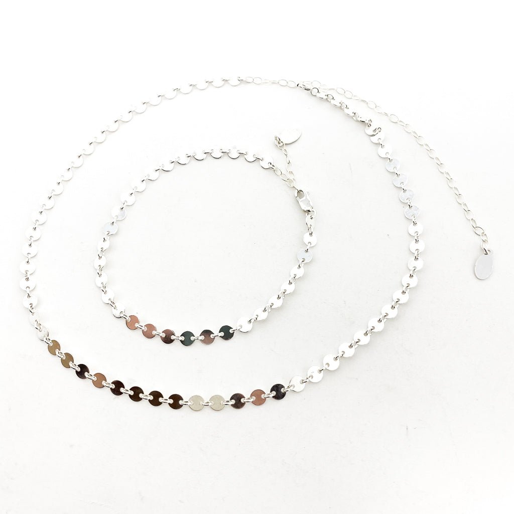 Luna Disc Chain Jewelry Set | Silver - MTT Collective