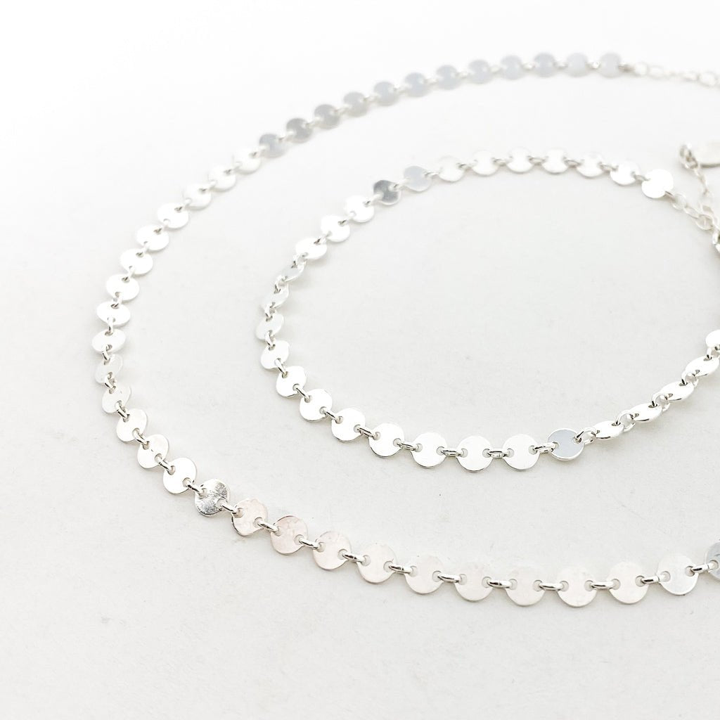 Luna Disc Chain Jewelry Set | Silver - MTT Collective