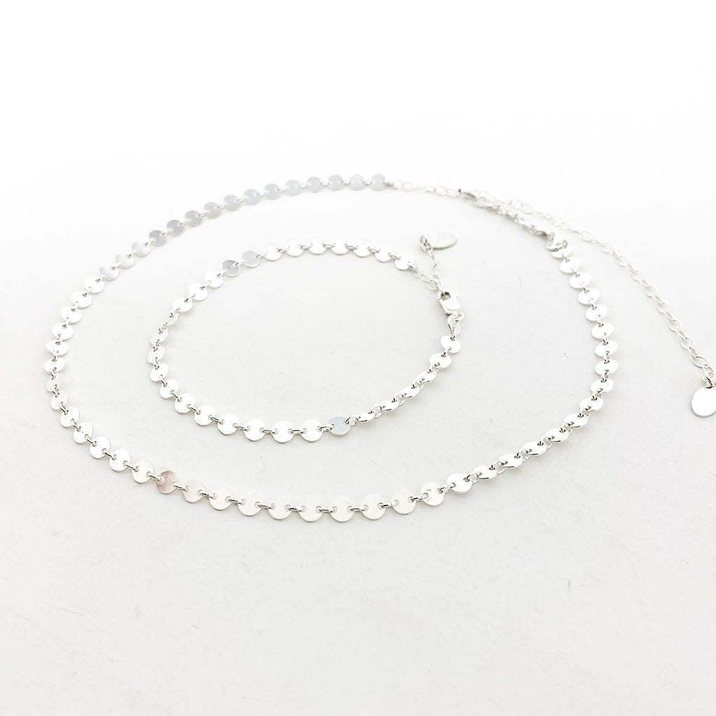 Luna Disc Chain Jewelry Set | Silver - MTT Collective