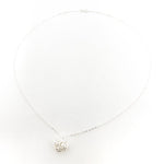 Magnolia Open Design Puff Heart Necklace | Silver - MTT Collective