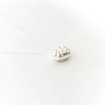 Magnolia Open Design Puff Heart Necklace | Silver - MTT Collective