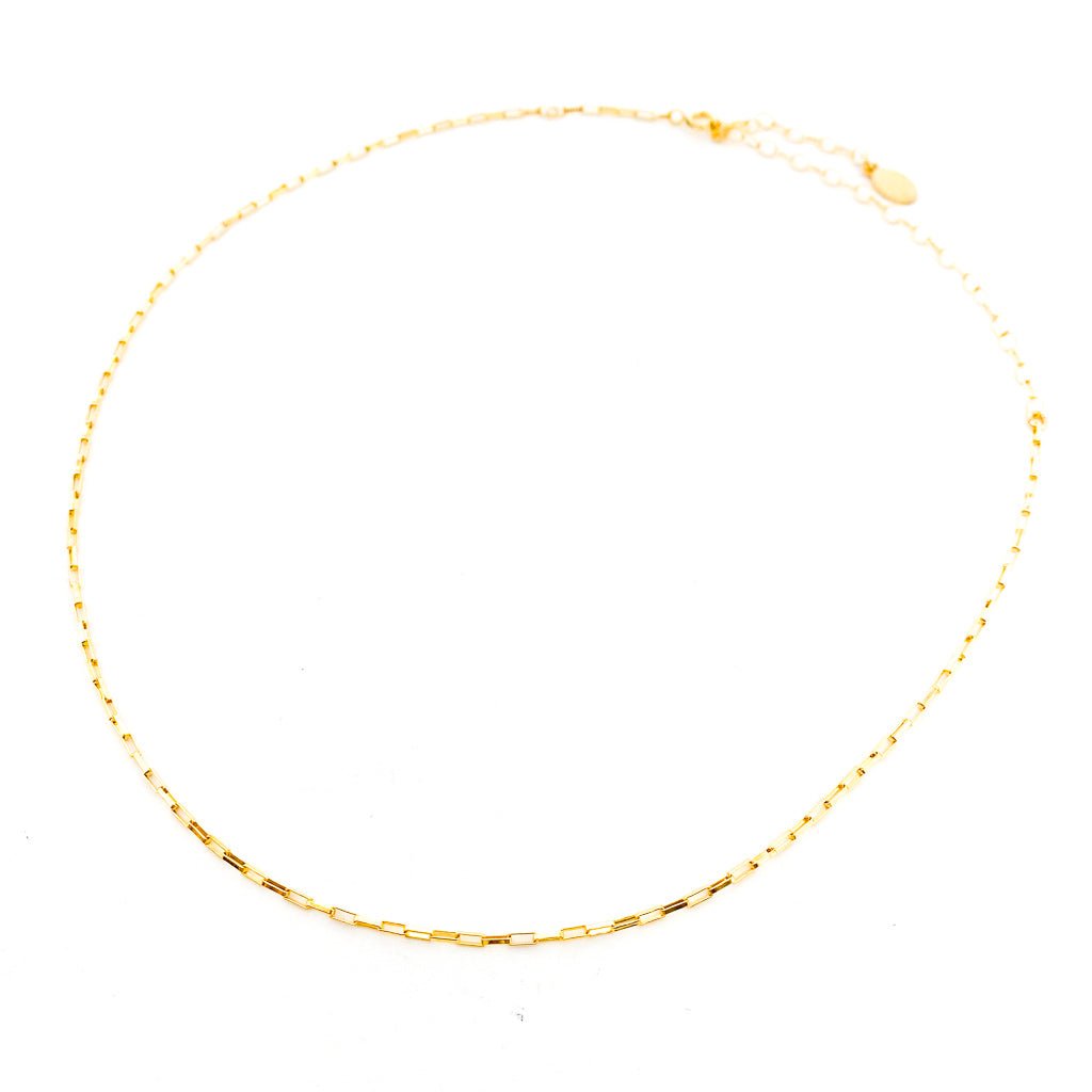 Mara Mini Rectangle Link Chain Necklace | Gold - MTT Collective