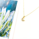 Margot Double Rhinestone Moon Necklace | Gold - MTT Collective