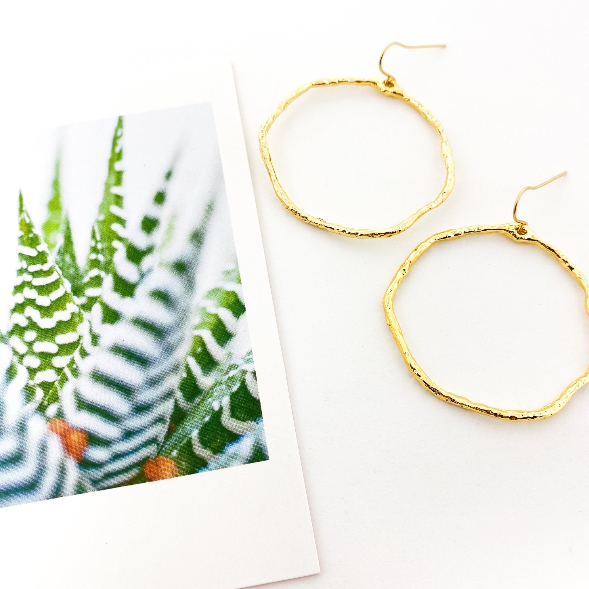 Marley Large Twisted Hammered Hoop Earrings - MTT Collective