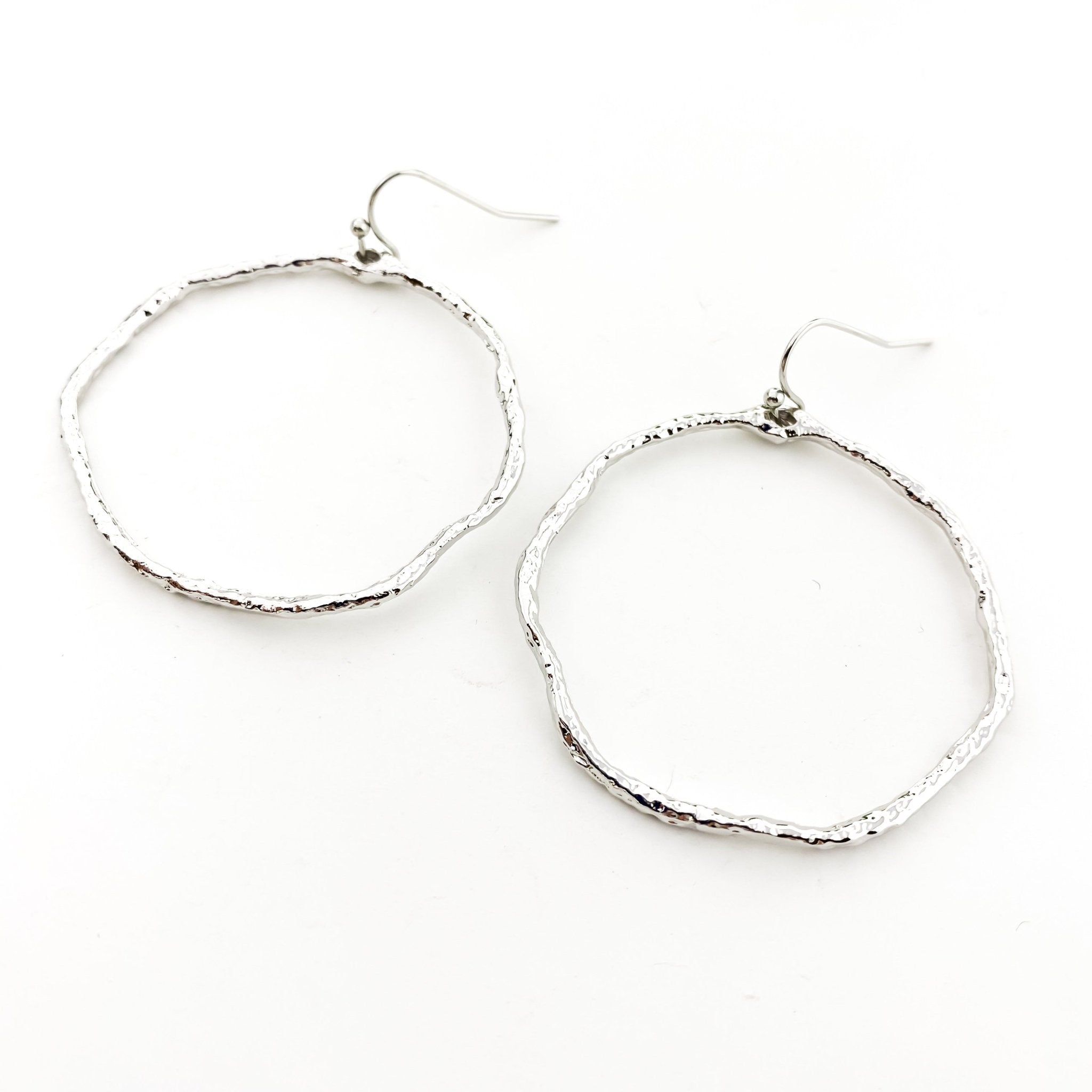 Marley Large Twisted Hammered Hoop Earrings - MTT Collective