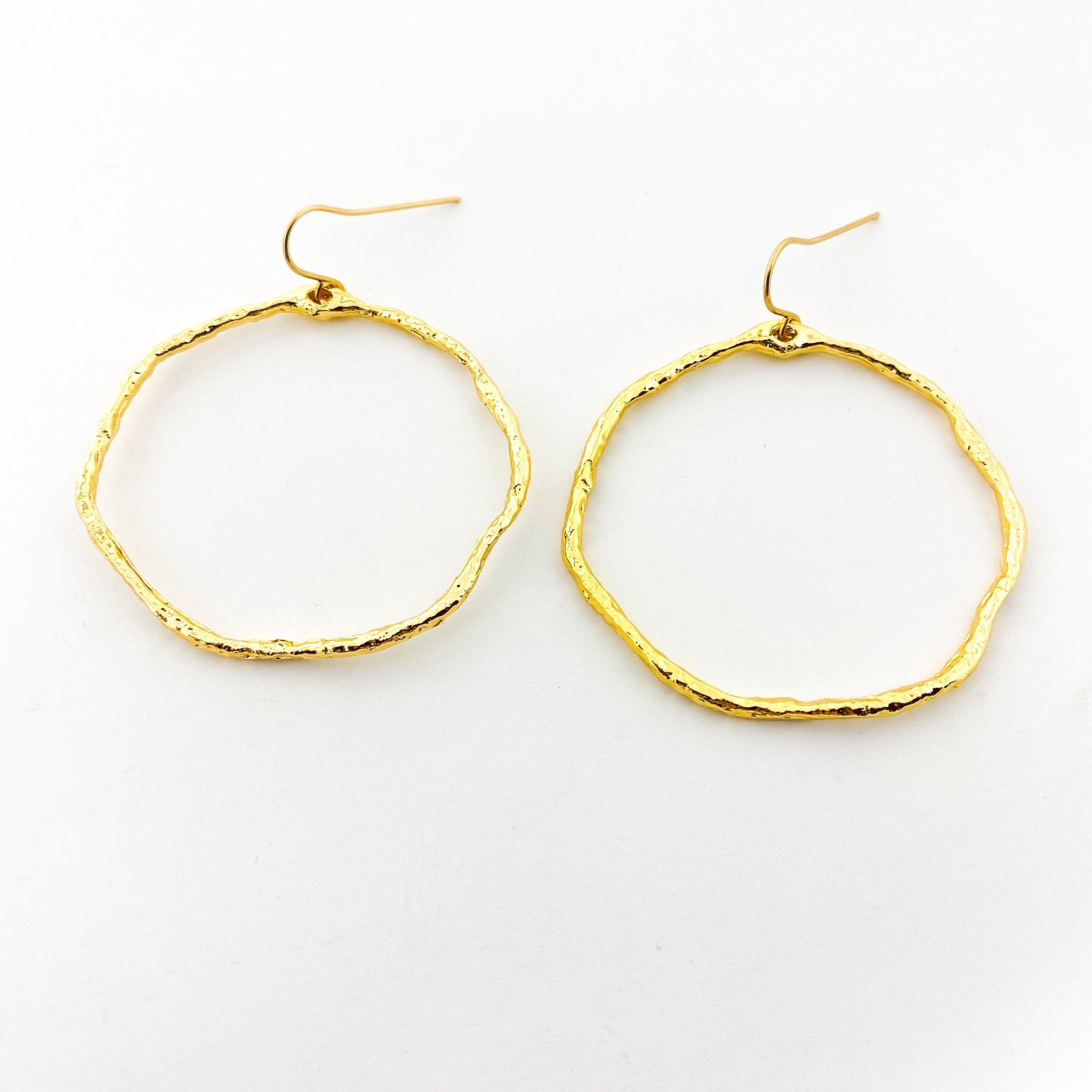 Marley Large Twisted Hammered Hoop Earrings - MTT Collective
