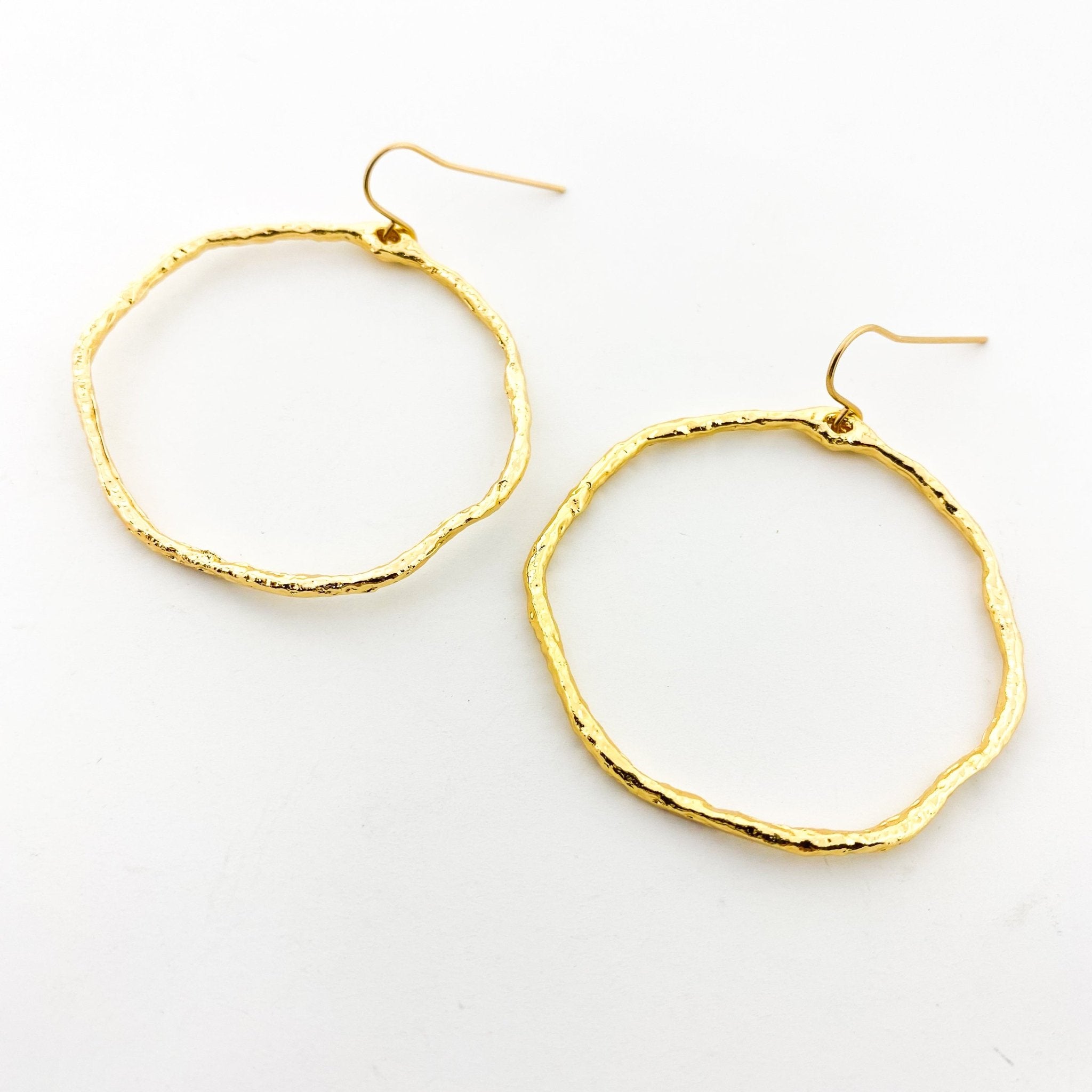 Marley Large Twisted Hammered Hoop Earrings - MTT Collective
