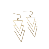 Mary Smooth Triple Triangle Earrings | Gold - MTT Collective