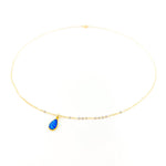 Mila Teardrop Blue Lab Opal Necklace - MTT Collective