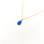 Mila Teardrop Blue Lab Opal Necklace - MTT Collective