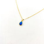 Mila Teardrop Blue Lab Opal Necklace - MTT Collective