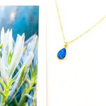 Mila Teardrop Blue Lab Opal Necklace - MTT Collective