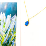 Mila Teardrop Blue Lab Opal Necklace - MTT Collective