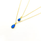 Mila Teardrop Blue Lab Opal Necklace - MTT Collective